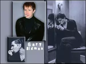 papieros, Gary Oldman, czarna kurtka