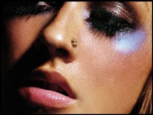 makijaż, twarz, Christina Aguilera