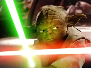 Yoda, laser, Star Wars, twarz
