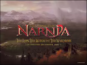 las, The Chronicles Of Narnia, krajobraz, napis, góry