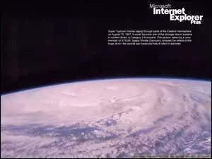 Internet Explorer, chmury, ziemia, cyklon