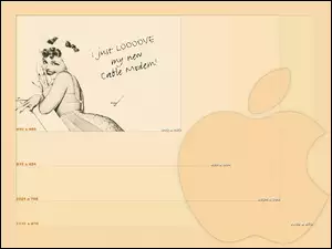 Apple, kobieta, grafika, jabłko