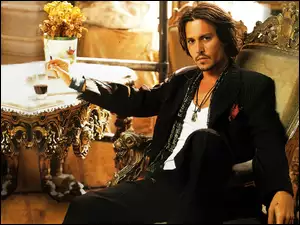 cygaro, Johnny Depp, szklanka