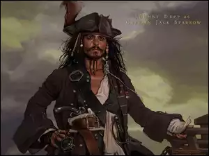 Piraci Z Karaibów, kapitan, Johnny Depp, rysunek