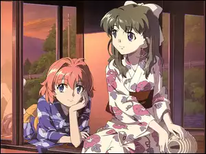 dziewczyny, Onegai Twins, kimono