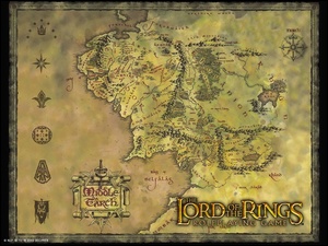 The Lord of The Rings, mapa, znaki, napis