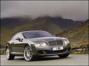 Góry, Bentley Continental GT, Mgła