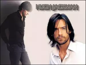 długie włosy, Hugh Jackman, biała koszula