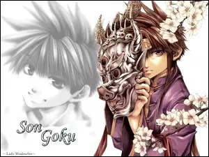 Saiyuki, maska Maska, son goku, kwiaty