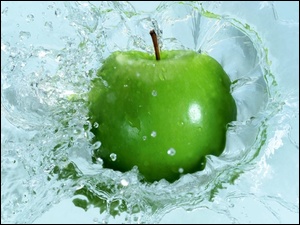 Zielone, Woda, Świerze, Jabłko