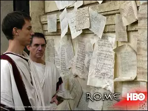 Rome, rzymianie, kartki, ściana