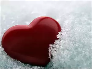 Śnieg, Czerwone, Serce