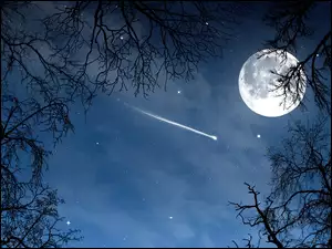 Kometa, Księżyc, Noc