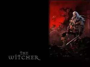 miecz, The Witcher, potwór, mężczyzna