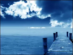Chmury, Morze, Molo