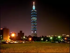 Taipei 101, Światła, Tower, Noc