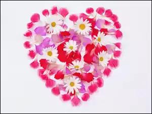 Walentynki, Kwiatki, Serce