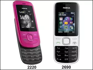 Srebrna, Nokia 2220, Różowa, Nokia 2690, Czarna