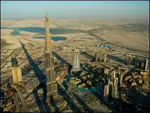 Cienie, Dubaj, Wieża, Burj Khalifa, Dubaju