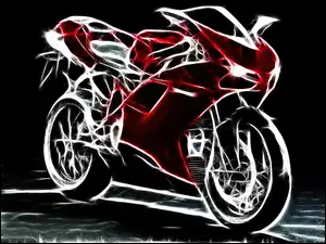 Czerwony, Ducati 1198, Motocykl, Grafika