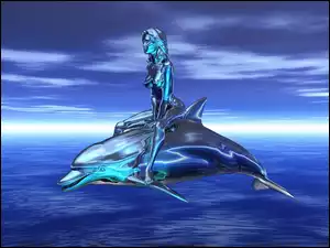 Woda, Delfin, Kobieta