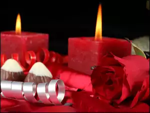 Róża, Walentynki, Świeczki
