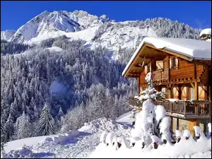Zima, Dom, Góry, Drewniany