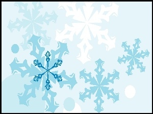 Płatki, Białe, Śniegu, Niebieskie