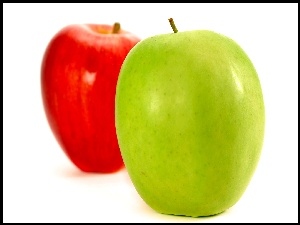 Dwa, Zielone, Jabłka, Czerwone