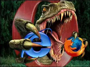 Dinozaur, Opera, FireFox, Internet Explorer