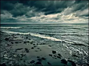 Kamienie, Morze, Chmury