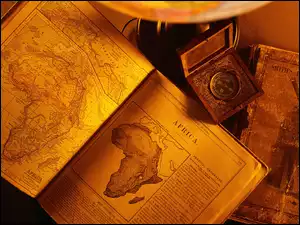 Książka, Atlas, Kompas