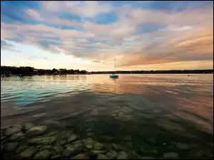 Chmury, Jezioro, Łódka