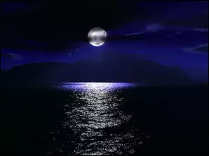 Księżyc, Morze, Noc, Góry