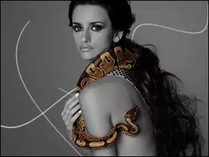 Grafika, Kobieta, Wąż