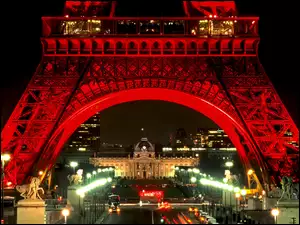 Paryż, Noc, Wieża Eiffla, Miasto