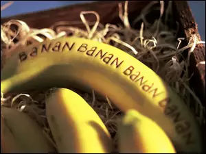 Skrzynia, Banany, Słoma
