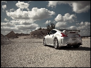 Chmury, Srebrny, Nissan 370Z