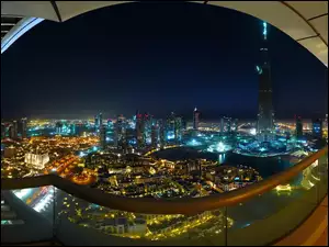 Dubaj, Światła, Nocą, Kolorowe