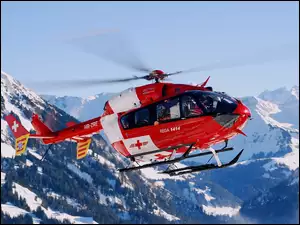 Szwajcaria, Zima, Góry, Helikopter