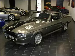 Srebrny, Salon, Ford Mustang, GT500