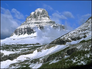 Park Narodowy Glacier, Góra Clements Mountain, Stany Zjednoczone, Zima, Stan Montana, Góry