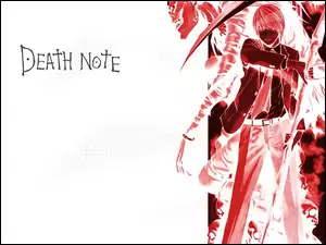 chłopak, Death Note, negatyw, kosa, marynarka