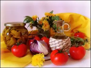 Kwiaty, Pomidory, Cebulka