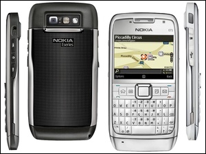Srebrny, Nokia E71, Tył, Przód, Boki