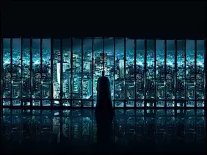 Okno, Batman, Panorama, Miasto
