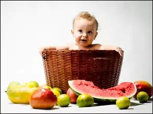 Owoce, Kosz, Dziecko