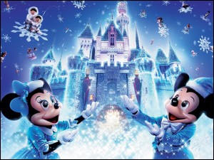 Śniegu, Disneyland, Miki, Myszka, Płatki