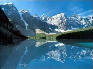 Jezioro, Kanada, Rockies, Canadian, Góry