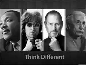 Martin Luther King, Albert Einstein, John Lennon, Steve Jobs